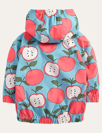 Apple Print Hooded Coat - Mini Taylor